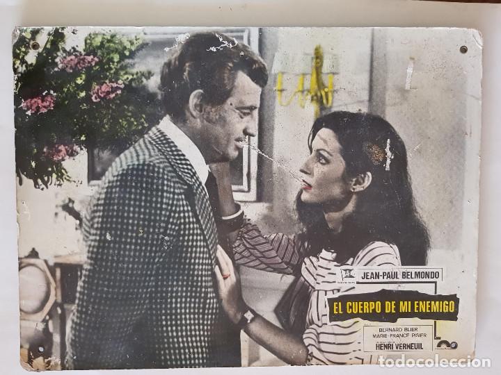 Cine: El cuerpo de mi enemigo. Jean-Paul Belmondo, Bernard Blier, Marie-France Pisier FOTOCROMO DE CARTON