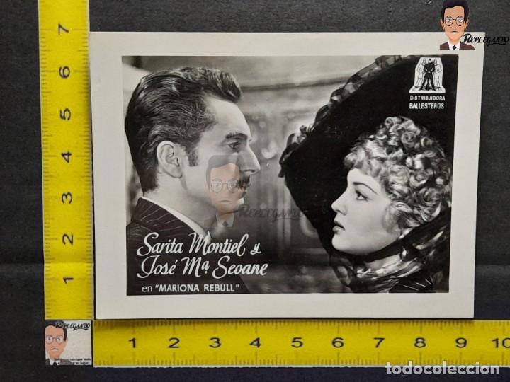 Kino: SARITA MONTIEL JOSE MARIA SEOANE MARIONA REBULL / PUBLICIDAD ROLLFILMS / INFONAL / FOTO TIPO CROMO