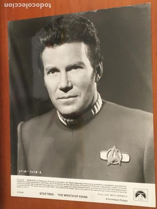 Cine: star trek 2 la ira de khan william shatner capitan kirk foto original antigua