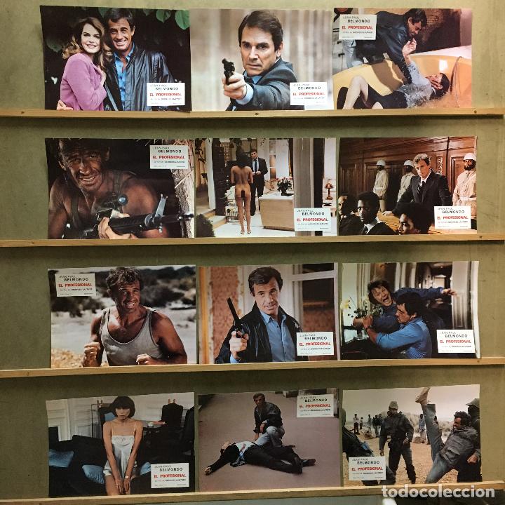 Cine: ABN12 EL PROFESIONAL JEAN-PAUL BELMONDO SET COMPLETO 12 FOTOCROMOS ORIGINAL ESTRENO