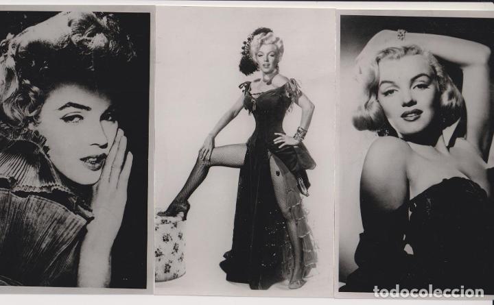 Cine: Marilyn Monroe. Lote de 3 Fotograf&iacute;as (17x11) Reedici&oacute;n de 2004