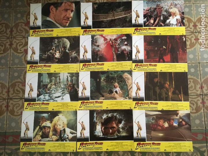Cine: indiana jones y el templo maldito steven spielberg harrison ford coleccion 12 fotocromos estreno
