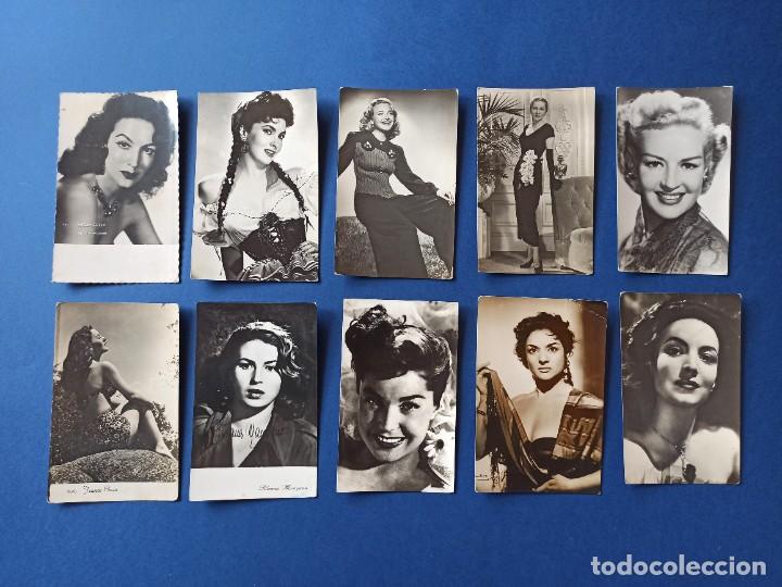 Cine: Lote 10 fotografias de artistas de cine de mediados del S. XX.