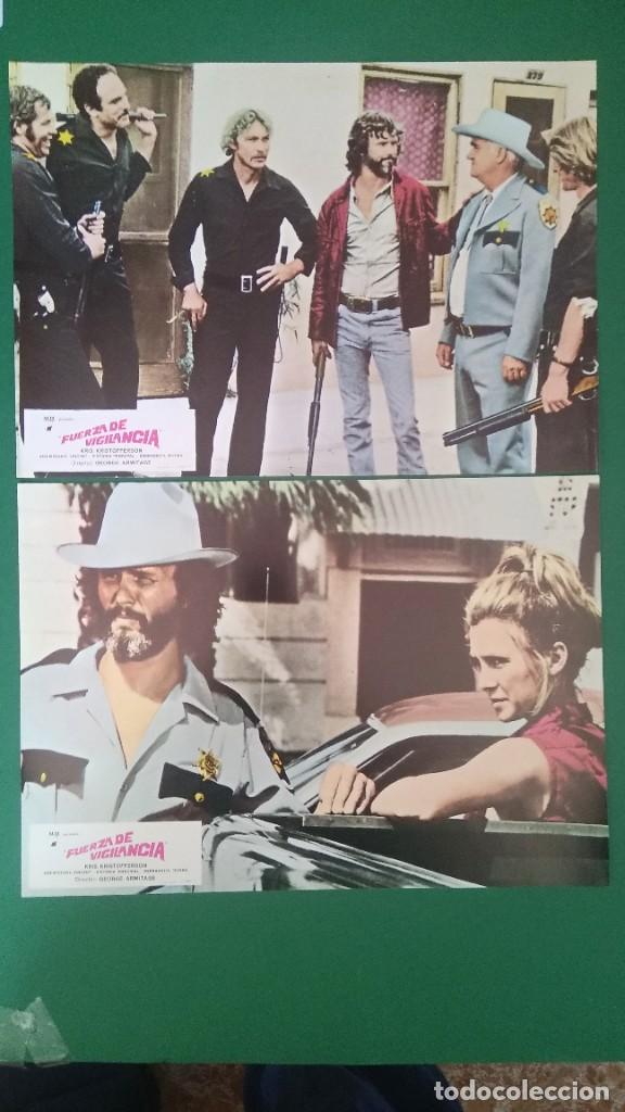 Kino: 2 FOTOCROMOS FUERZA DE VIGILANCIA 1976 Kris Kristofferson, Jan-Michael Vincent BUEN ESTADO . F1