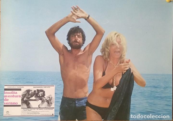 Kino: FOTOCROMOS INS&Ograve;LITA AVENTURA DE VERANO 1974- Giancarlo Giannini, Mariangela Melato- PERFECTO EST. F1