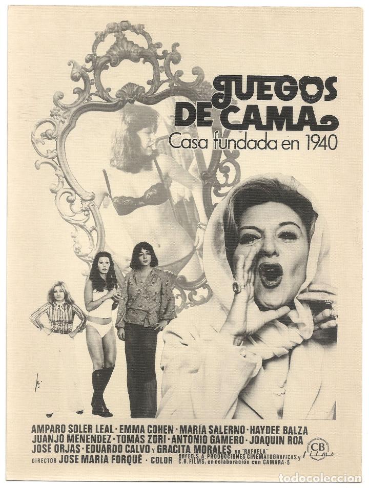 Cinema: F32194 JUEGOS DE CAMA AMPARO SOLER LEAL EMMA COHEN MARIA SALERNO FOTO B/N ORIGINAL ESPA&Ntilde;OLA