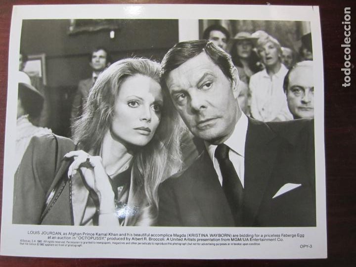 Cine: 007 Octopussy - foto original b/n - James Bond - Louis Jourdan Kristina Wayborn