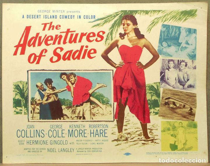 Cine: LCJ 706D THE ADVENTURES OF SADIE JOAN COLLINS LOBBY TITTLE CARD ORIGINAL AMERICANO