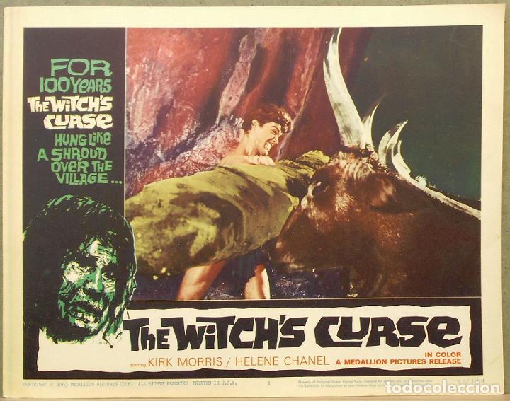 Cinema: LCJ 811D MACISTE EN EL INFIERNO KIRK MORRIS TERROR PEPLUM LOBBY CARD ORIGINAL AMERICANO