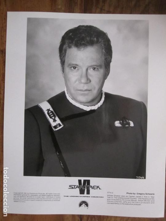Cine: Star Trek VI: The Undiscovered Country - foto original b/n - William Shatner