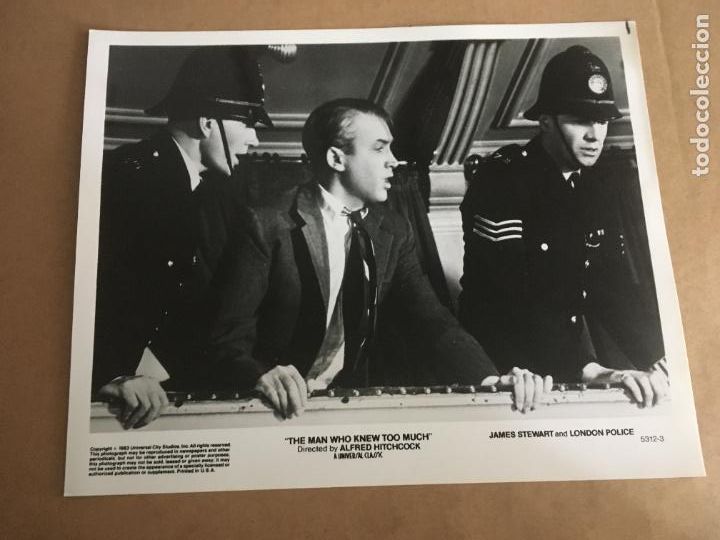 Cine: el hombre que sabia demasiado james stewart alfred hitchcock foto original reposicion 1983