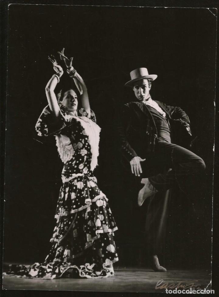 Kino: 2121 FLAMENCO pareja no identificada bailando - Foto 25x18cm 1950' Castuja ?