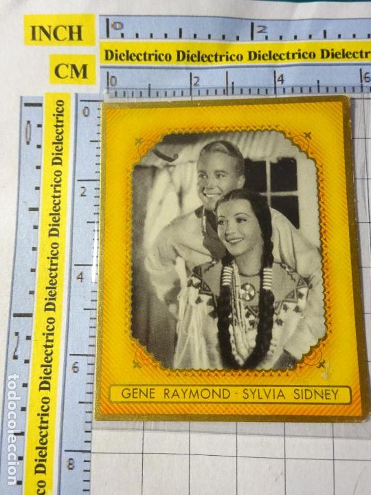Kino: ANTIGUO FOTO CROMO DE CINE. BUNTE FILMBILDER ZUBAN N&ordm; 6. 431 GENE RAYMOND SYLVIA SIDNEY