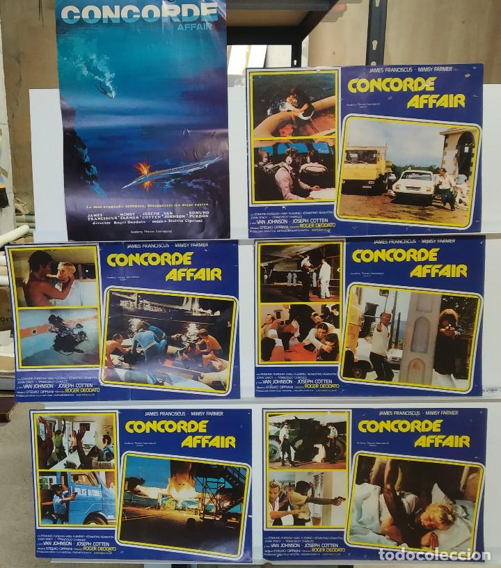 Cinema: Concorde Affaire. James Franciscus, Mimsy Farmer, Ruggero Deodato. 8 FOTOCROMOS GRANDES, COMPLETO