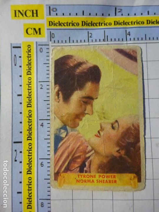 Cinema: ANTIGUO CROMO DE CINE. ARTISTAS CINEMATOGR&Aacute;FICOS ESTRELLAS FAMOSAS. 65 TYRONE POWER NORMA SHEARER 82