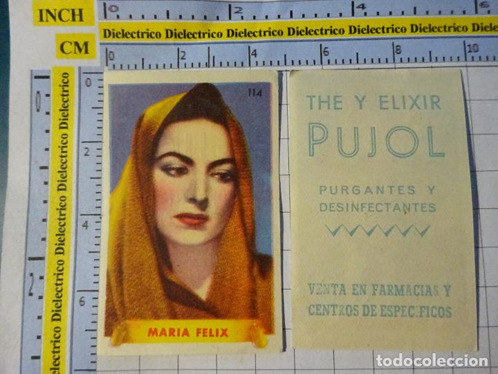 Cinema: ANTIGUO CROMO DE CINE. ARTISTAS CINEMATOGR&Aacute;FICOS. THE Y ELIXIR PUJOL. 114 MARIA FELIX. 134