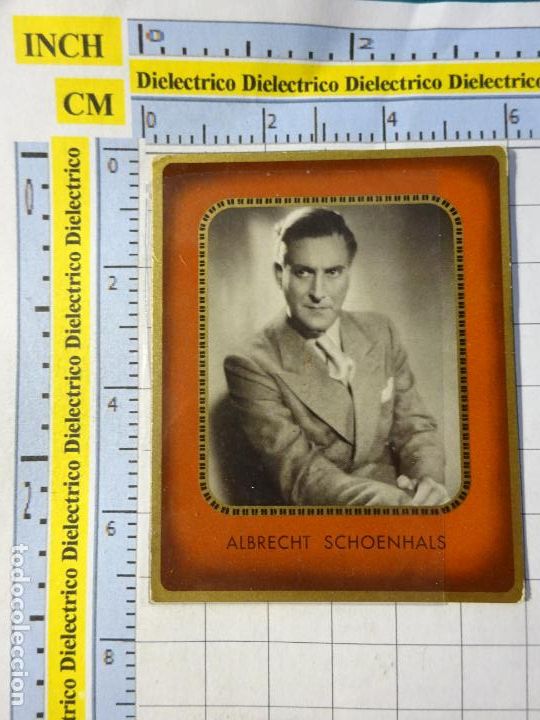 Cine: CROMO FOTOCROMO CINE ACTRIZ ACTOR. CIGARROS SCHWARZ WEISS BUNTE FILMBILDER 66 ALBRECHT SCHOENHALS. 3