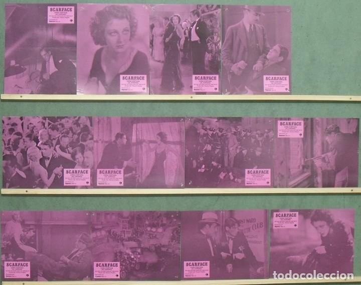 Cinema: PT44D SCARFACE el terror del hampa PAUL MUNI GEORGE RAFT HOWARD HUGHES SET 12 FOTOCROMOS ORIG ESP