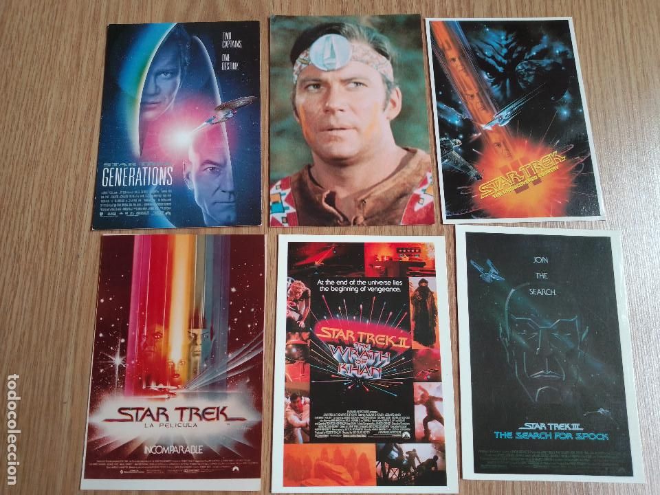 Cine: 6 POSTALES STAR TREK ORIGINALES. GENERATIONS. THE SEARCH FOR SPOCK. THE WRATH OF KHAN
