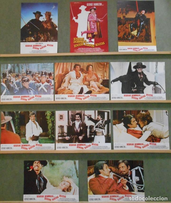 Cine: WJ87D ESOTS ZORROS LOCOS LOCOS LOCOS GEORGE HAMILTON SET COMPLETO 12 FOTOCROMOS ORIGINAL ESTRENO