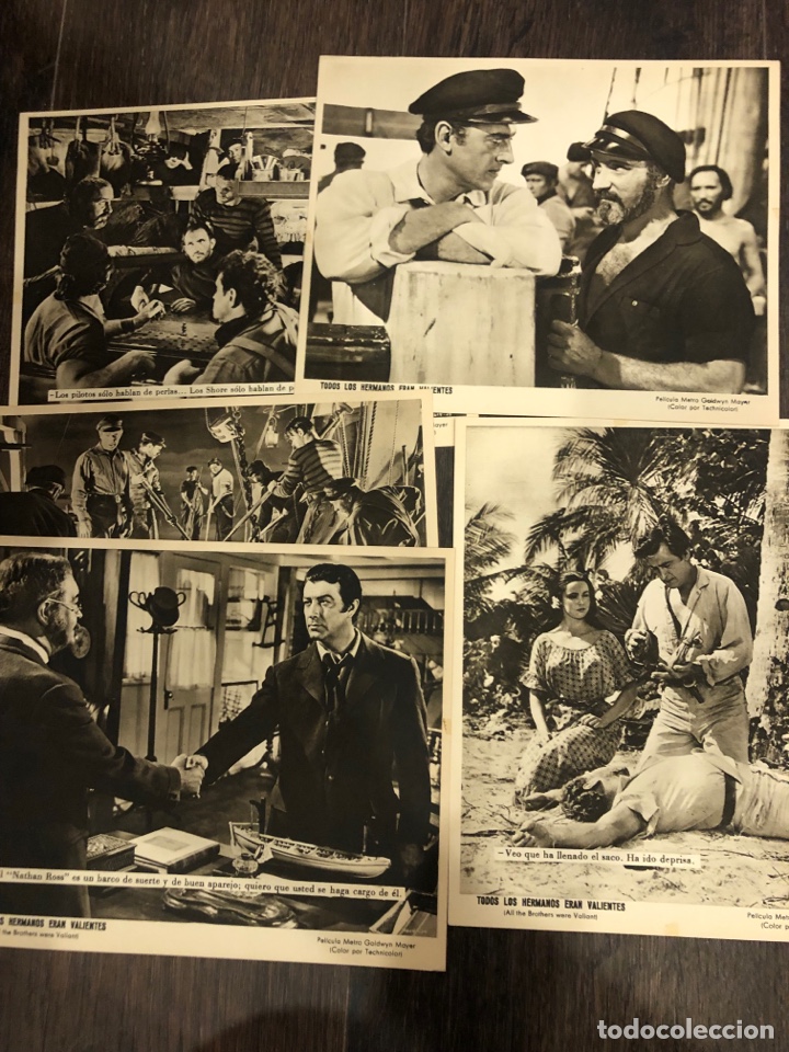Cine: 5 fotocromos MGM todos los hermanos eran valientes robert taylor stewart granger