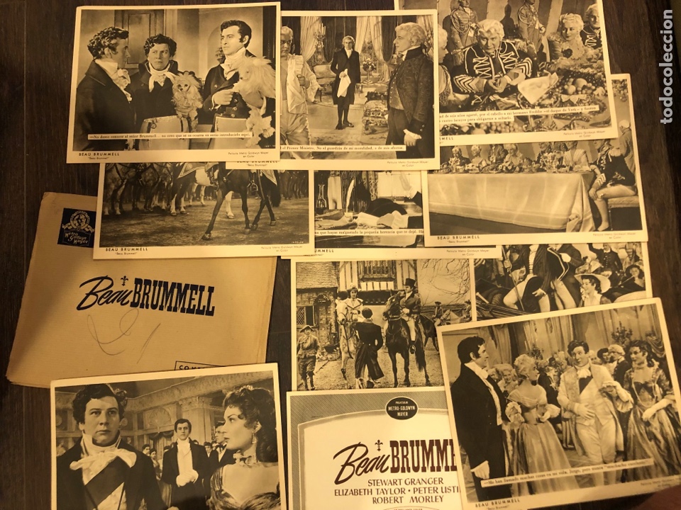 Cine: 11 fotocromos MGM Beau Brummell Elizabeth taylor stewart granger peter ustinov