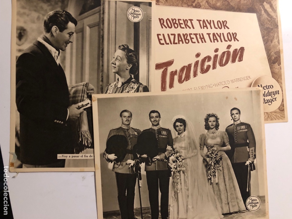 Cine: 3 fotocromos MGM traicion Elizabeth taylor robert taylor