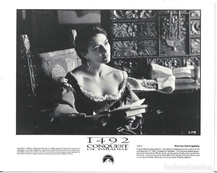 Cine: F32427 ANGELA MOLINA 1492 CONQUISTA PARAISO FOTO B/N ORIGINAL AMERICANA FOT. DAVID APPLEBY