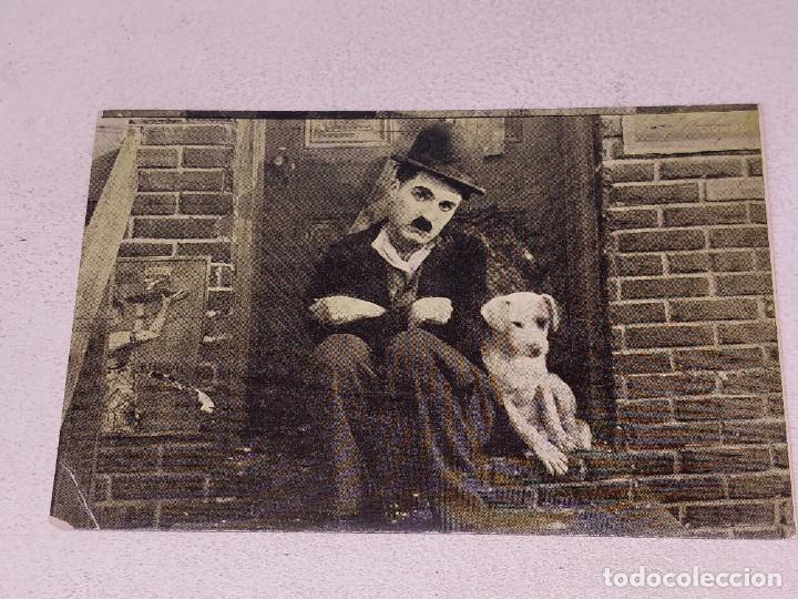 Cine: ANTIGUO CROMO POSTAL DE CINE CHOCOLATE AMATLLER SERIE 9 N&ordm; 14 CHAPLIN CHARLOT VIDA DE PERRO 1918