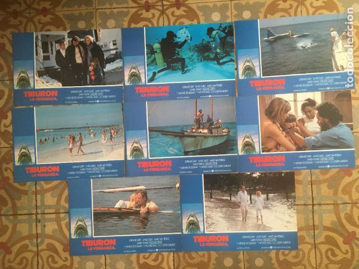 Kino: tiburon jaws la venganza michael caine 8 fotocromos original estreno
