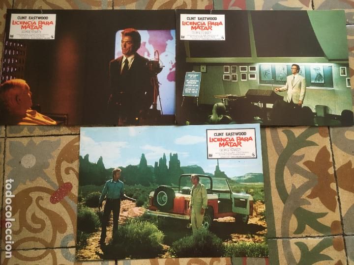 Cine: licencia para matar the eiger sanction clint eastwood 3 fotocromos original estreno