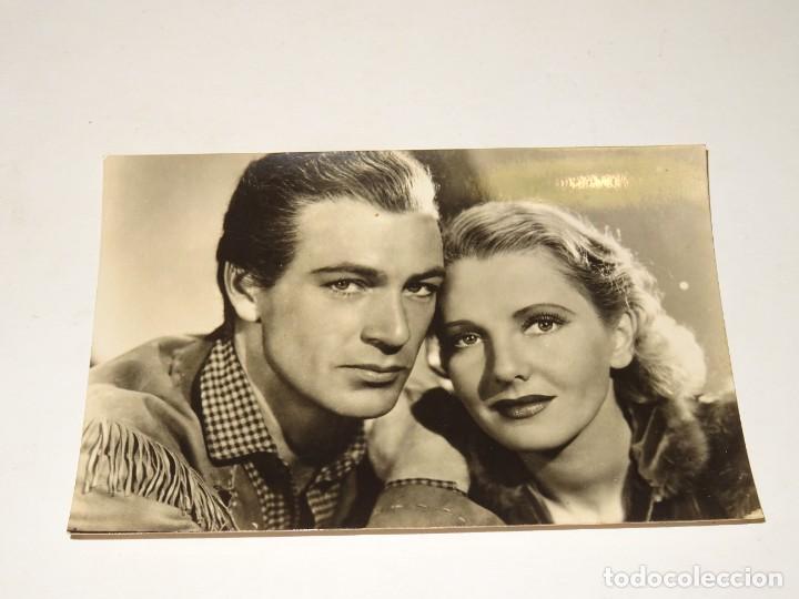 Cine: (M19) POSTAL CINE - 609 JEAN ARTHUR Y GARY COOPER - SE&Ntilde;ALES DE USO NORMALES
