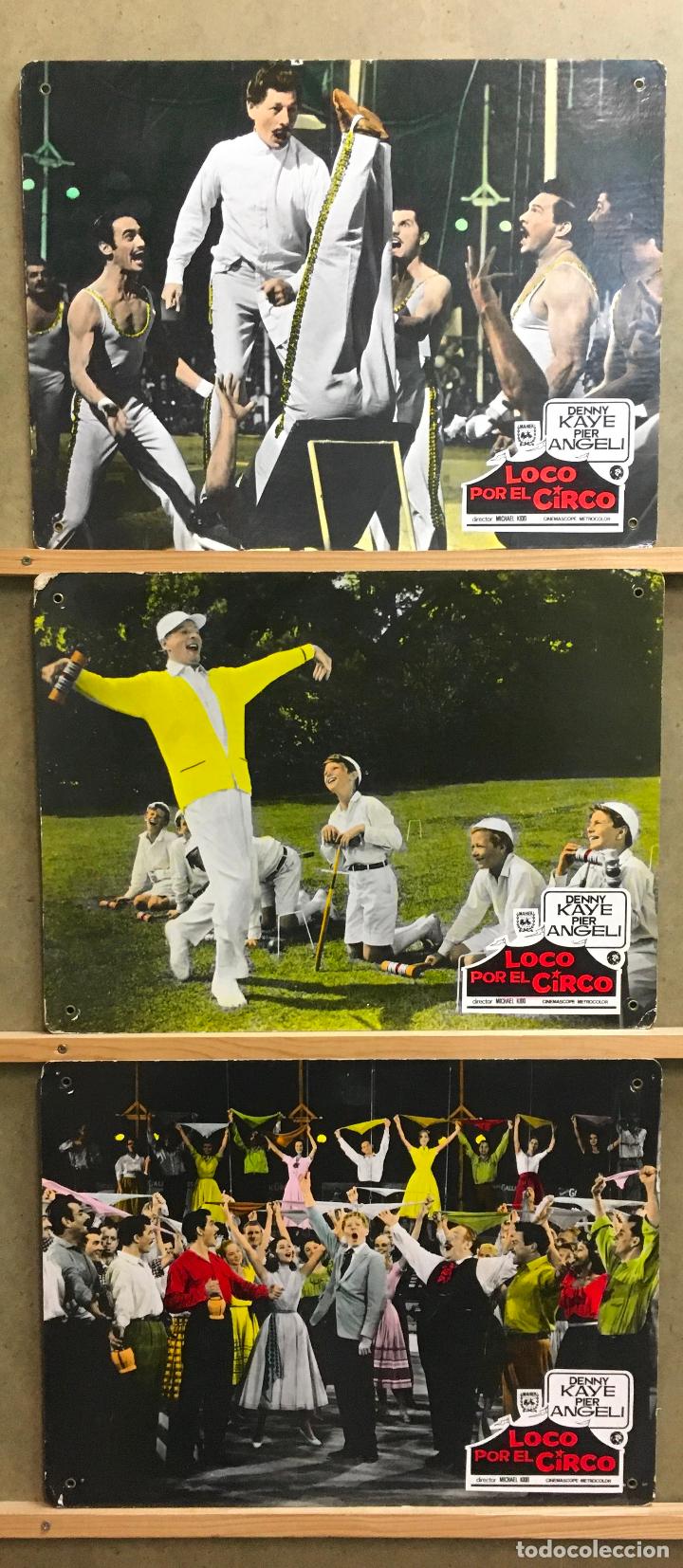 Cine: ABP39 LOCO POR EL CIRCO DANNY KAYE SET 3 FOTOCROMOS CARTON ORIGINALES ESPA&Ntilde;OLES