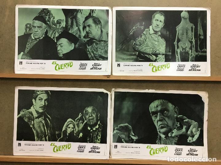 Kino: SCDOX 654 EL CUERVO VINCENT PRICE ROGER CORMAN BORIS KARLOFF SET 4 FOTOCROMOS ORIGINAL ESPA&Ntilde;OL R-83