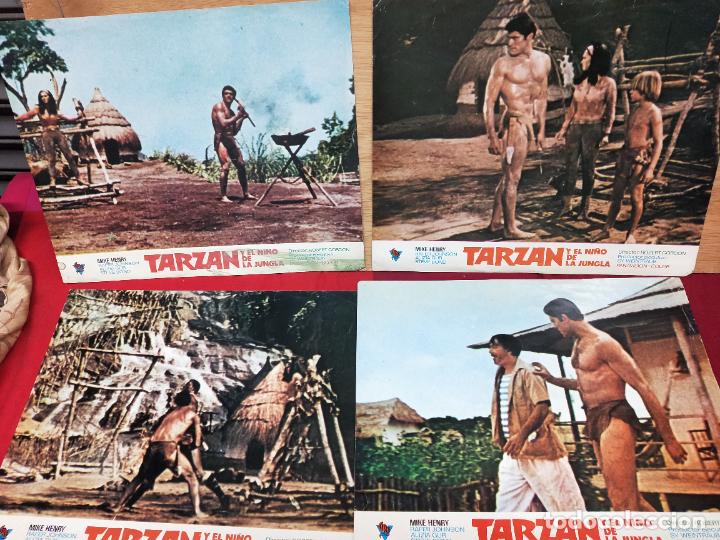Cinema: TARZAN Y EL NI&Ntilde;O DE LA JUNGLA. MIKE HENRY. 4 FOTOCROMOS 24 X 34 CM.