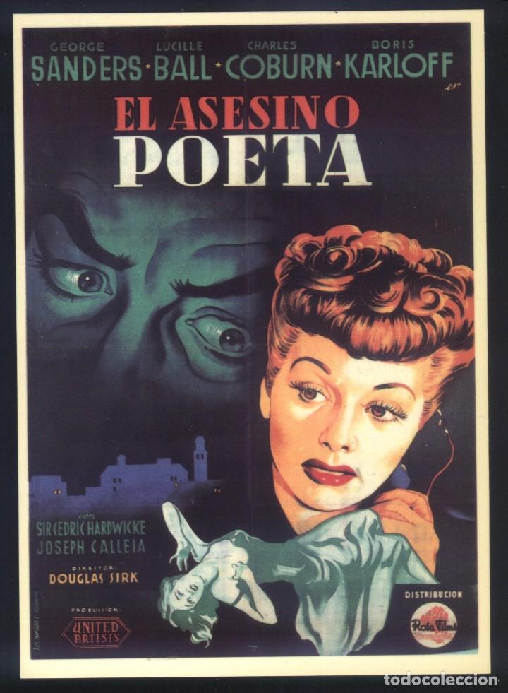 Cine: Q-02512- EL ASESINO POETA (Lured) (SOLIG&Oacute;) (POSTAL SPANISH POSTERS) George Sanders - Lucille Ball