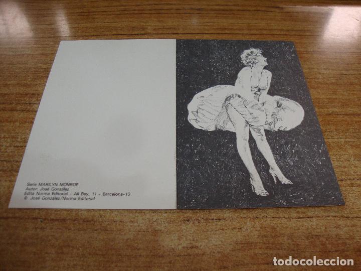 Cine: TARJETA DOBLE TIPO POSTAL SERIE MARILYN MONROE EDITA NORMA EDITORIAL AUTOR JOSE GONZALEZ