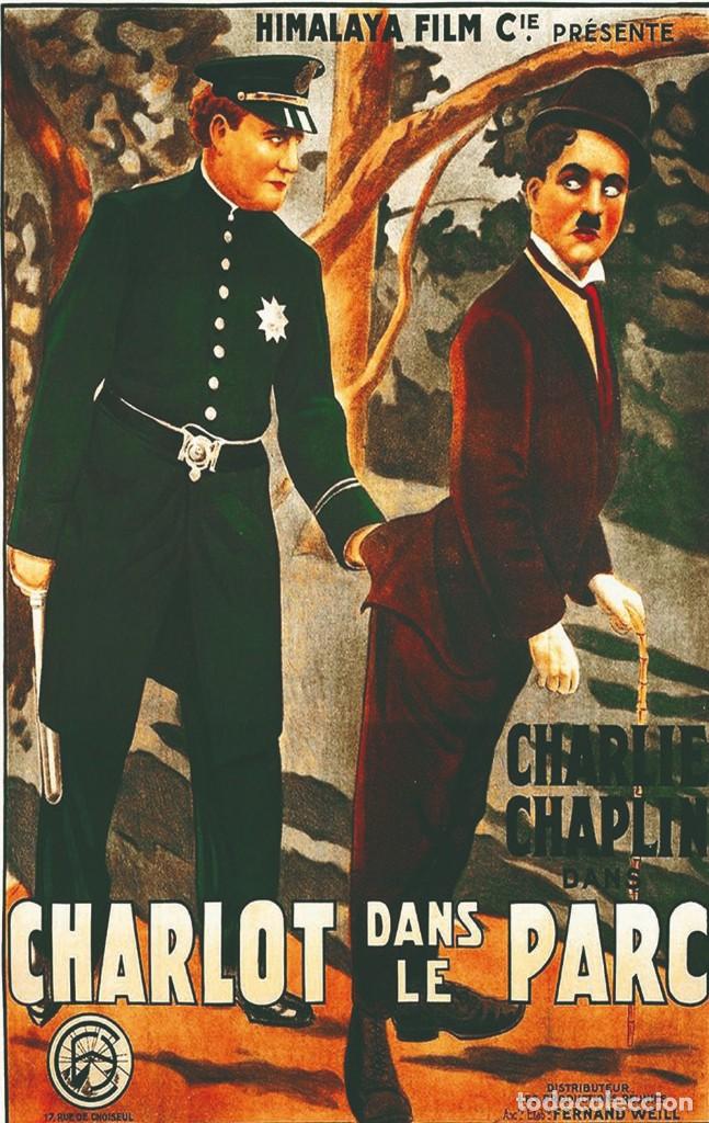 Cine: Charlie Chaplin - French - In the Park, 1916 photo postcard -rp