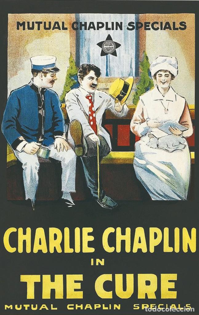 Cine: Charlie Chaplin - The Cure, 1917 photo postcard -rp