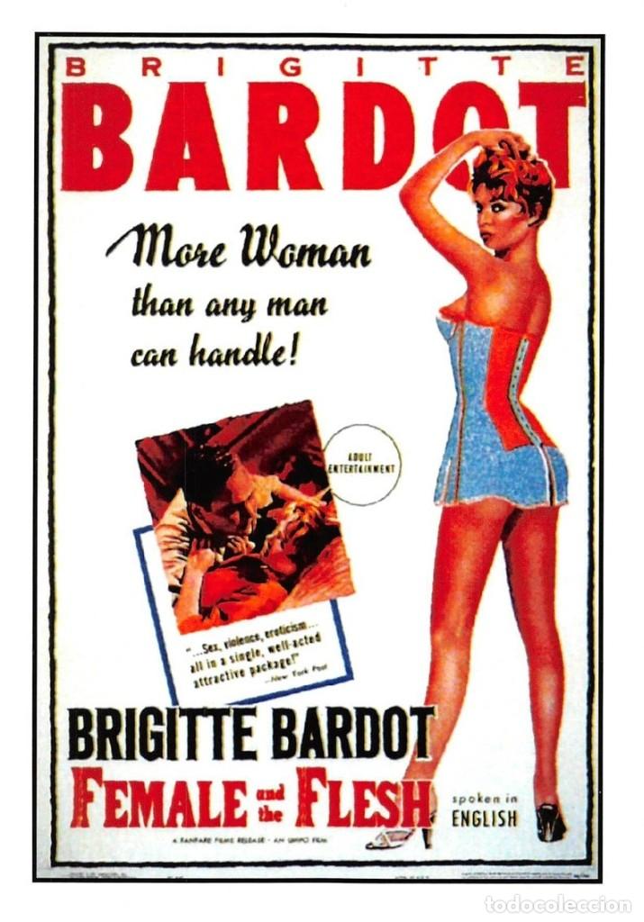 Cine: Tarjeta postal cine Brigitte Bardot - Encyclop&eacute;die du cin&eacute;ma - Tama&ntilde;o 10,5x15 cm. aprox.