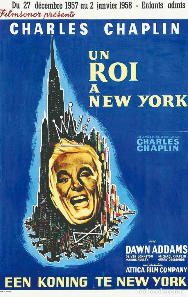 Cine: Charlie Chaplin - French - A King in New York, 1957 PHOTO POSTCARD rp