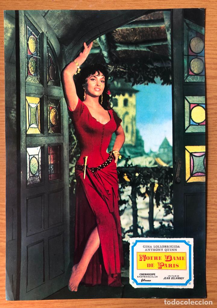 Cinema: NOTRE DAME DE PARIS, FOTOCROMO - GINA LOLLOBRIGIDA, ANTHONY QUINN
