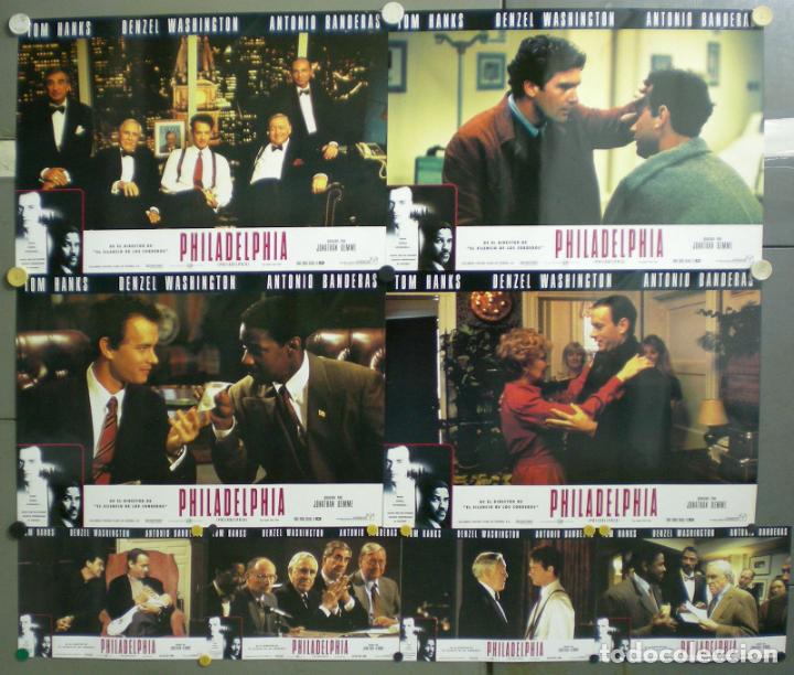 Cine: ABQ53 PHILADELPHIA TOM HANKS ANTONIO BANDERAS WASHINGTON SET COMPLETO 8 FOTOCROMOS ORIG ESTRENO