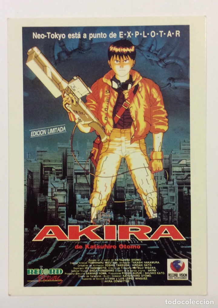 Cine: AKIRA (KATSUHIRO OTOMO). POSTAL SIN CIRCULAR PROMOCIONAL RECORD VISION.