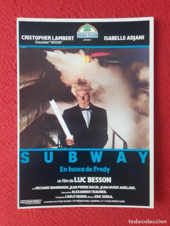 Cine: ANTIGUA POSTAL PEL&Iacute;CULA FILM SUBWAY EN BUSCA DE FREDY LUC BESSON CHRISTOPHER LAMBERT ISABELLE ADJANI