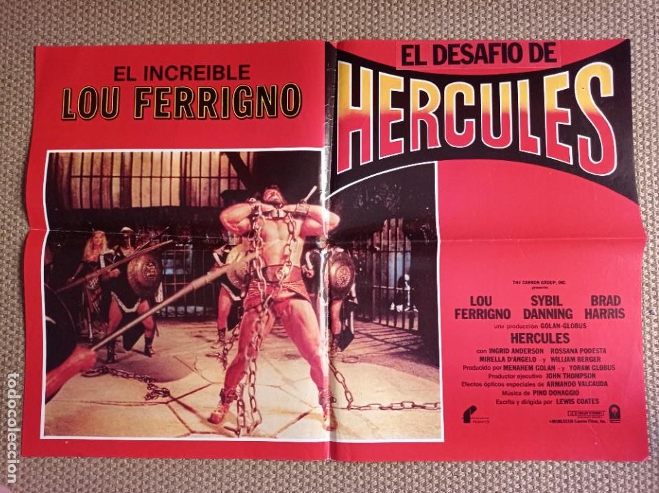 Cine: 2 Fotocromos gran tama&ntilde;o EL DESAFIO DE HERCULES Lou Ferrigno