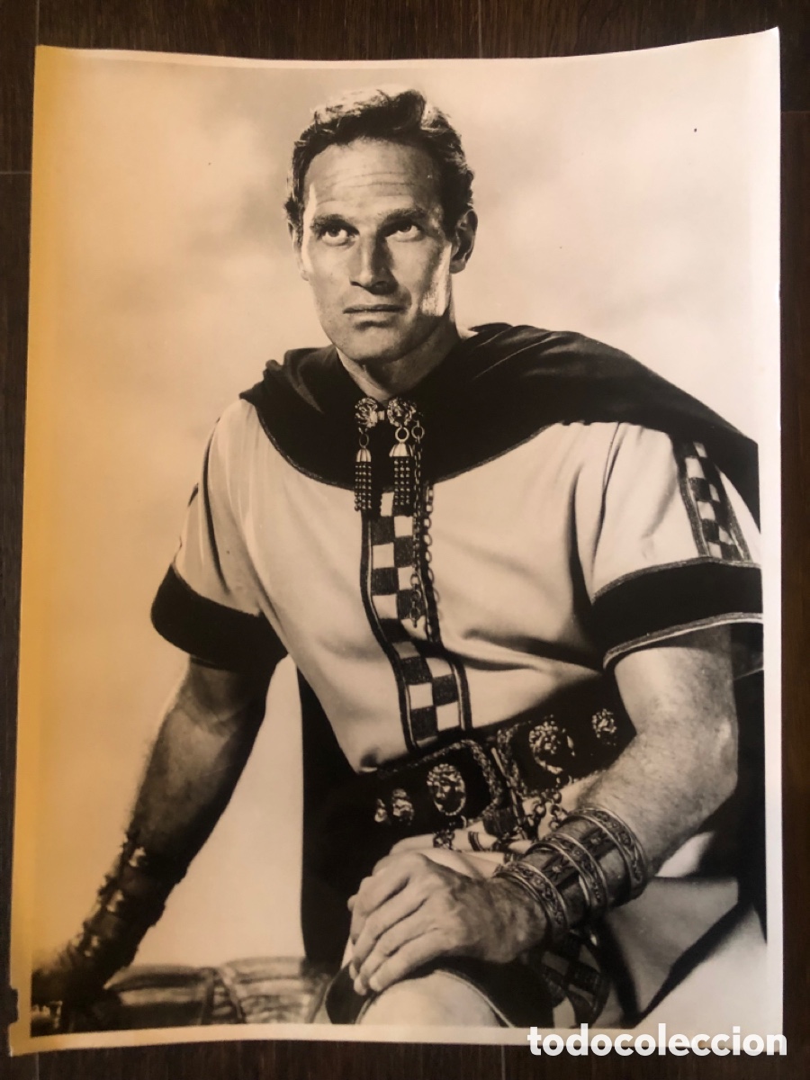Cine: Foto gran tama&ntilde;o charlton heston ben hur 30x40 cm