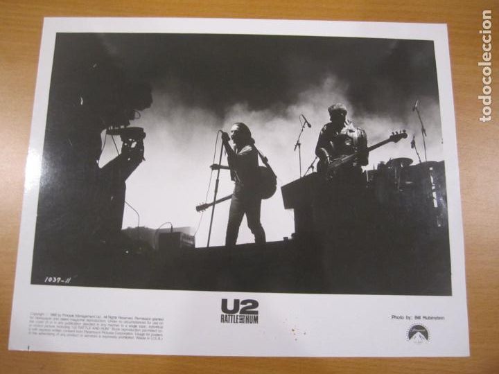 Cine: u2 rattle and hum - foto original b/n - bono