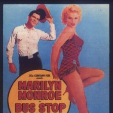 Cine: Q-10550- BUS STOP (FICHA PELÍCULA) MARILYN MONROE - DON MURRAY - ARTHUR O'CONNELL - BETTY FIELD. Lote 366772261
