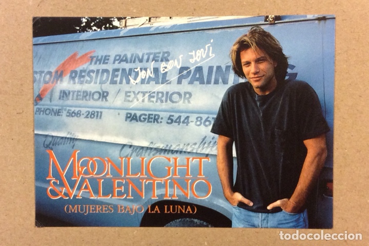 Kino: JON BON BOVI EN MOONLIGHT & VALENTINO (MUJERES BAJO LA LUNA). POSTAL PROMOCIONAL